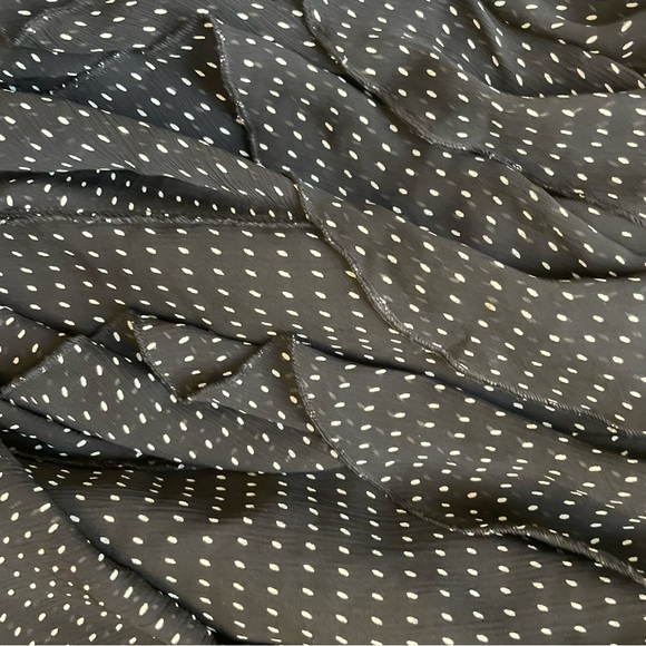 H&M tired polka dot mini ruffle skirt elastic waist w/ or w/o belt womens s 4 - Picture 4 of 7